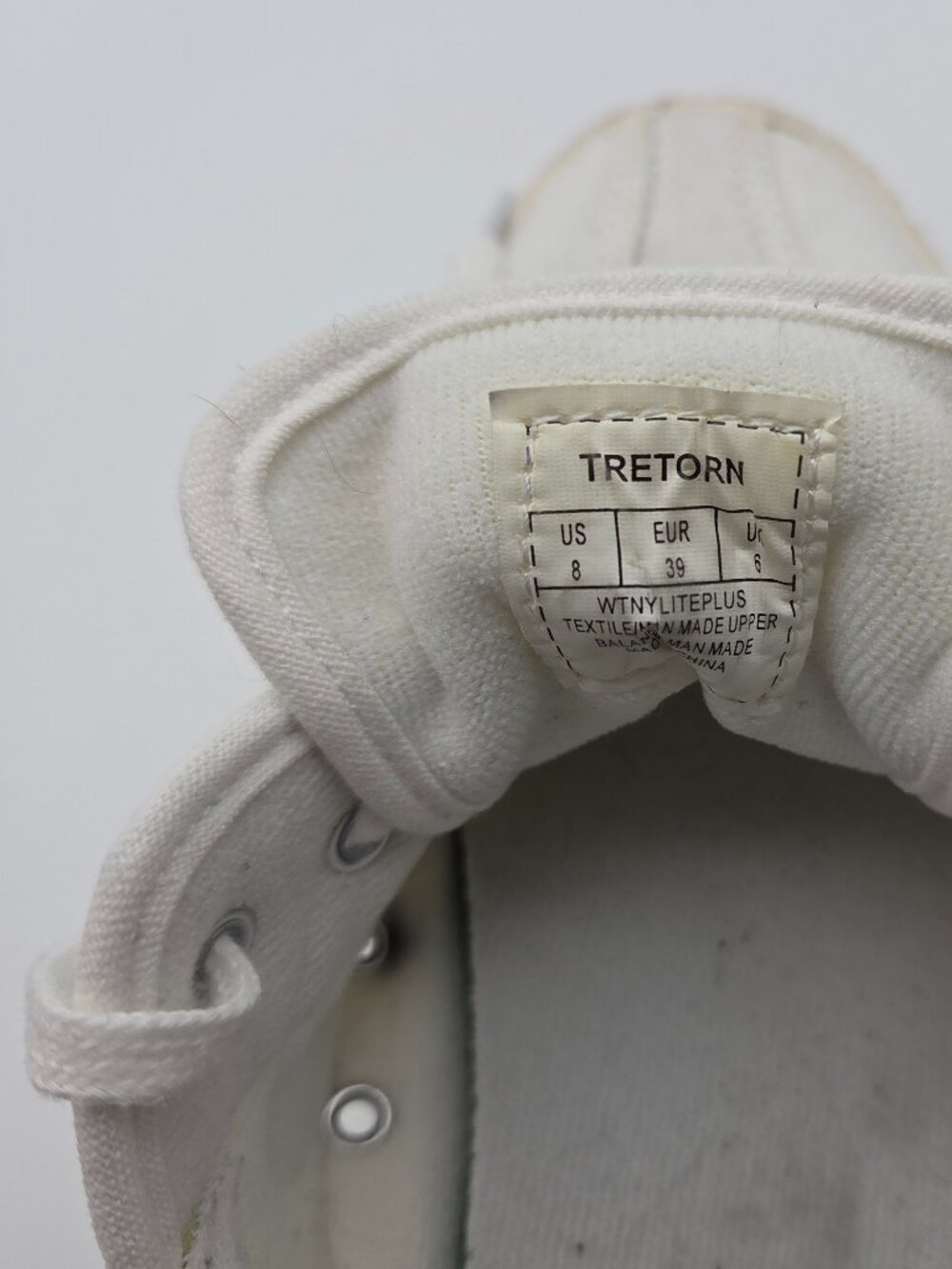 Tretorn All-White Low-Top Canvas Sneakers Size 8 - Picture 2 of 8